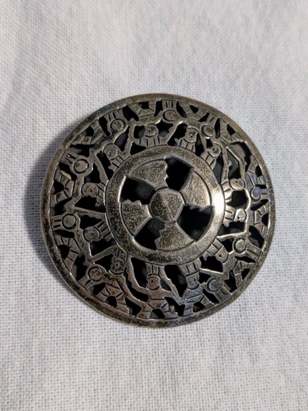 Silver Vintage JHP Jose H Padilla Taxco 925 Brooch Pendant Aztec Mayan Revival